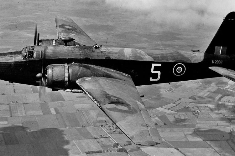 A Vickers Wellington Mk.IA flying over England in June, 1943