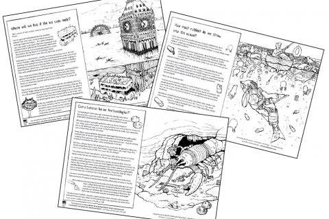 Can a Lobster be an Archaeologist? SUT, Society of Underwater Technology, Emily Boddy, Rachel Hathaway, Bil Loth, Garry Momber, Katie Momber, David Pugh, Ralph Rayner, Martin Sayer, Mike Sears, Rosemary E Lunn, Roz Lunn, X-Ray Mag, XRay Magazine, scuba diving childrens colouring book, scuba diving news